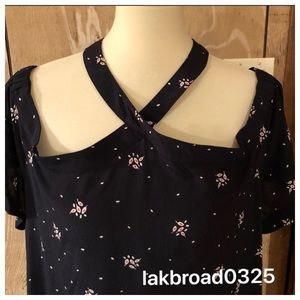 LOFT Navy Cold Shoulder with a twist!
